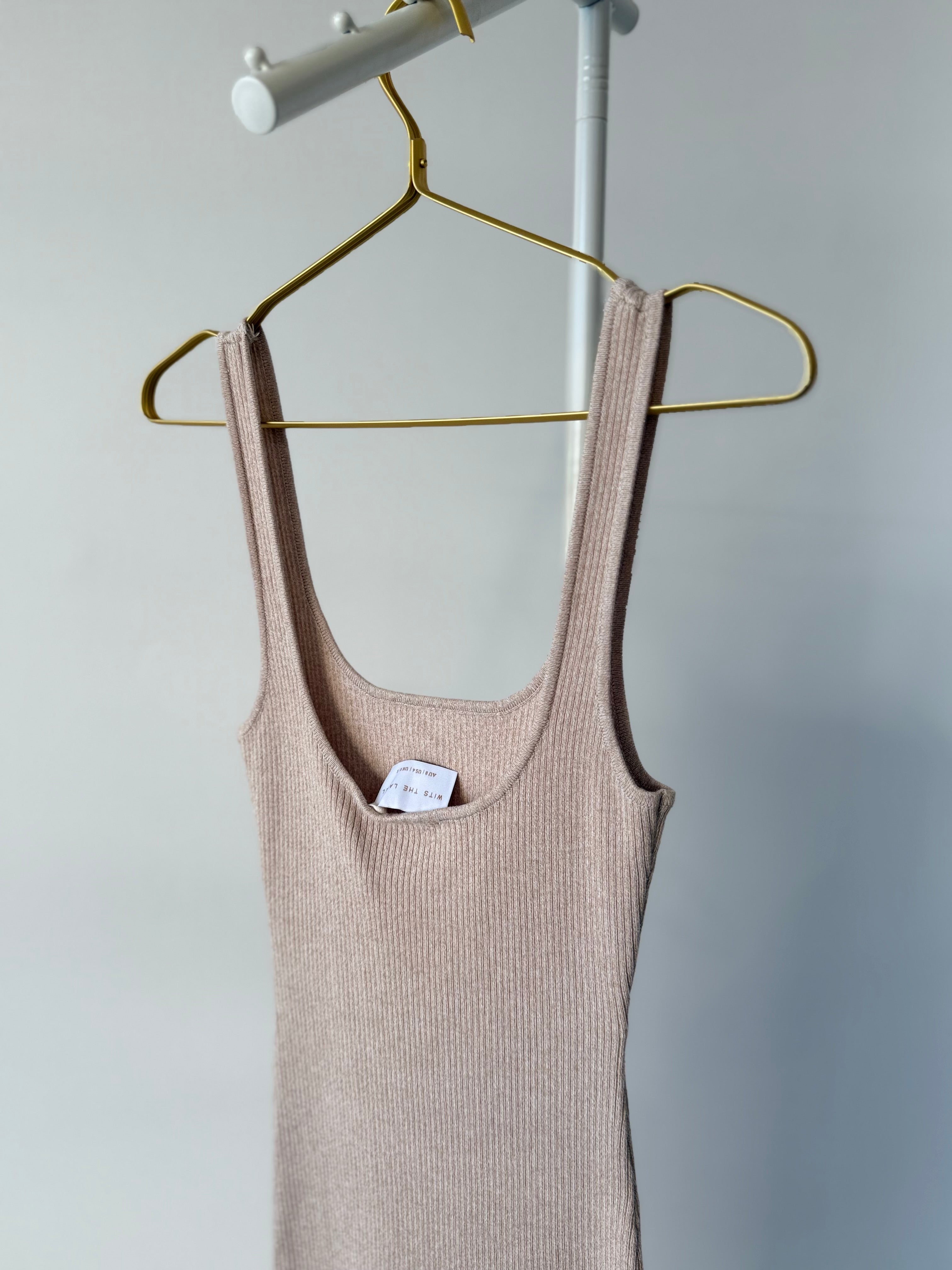 The Airlie Ribbed Knit midi dress - Beige