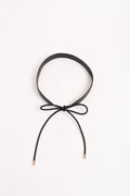 Tie Front Wide Back Belt - Black