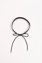 Tie Front Wide Back Belt - Black
