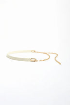 Panel and Chain Adjustable Belt - White or Chocolate