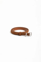Tisha Thin Suede Jeans Belt - Tan/Silver