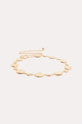 Textured Metal Disc Chain Belt - Gold