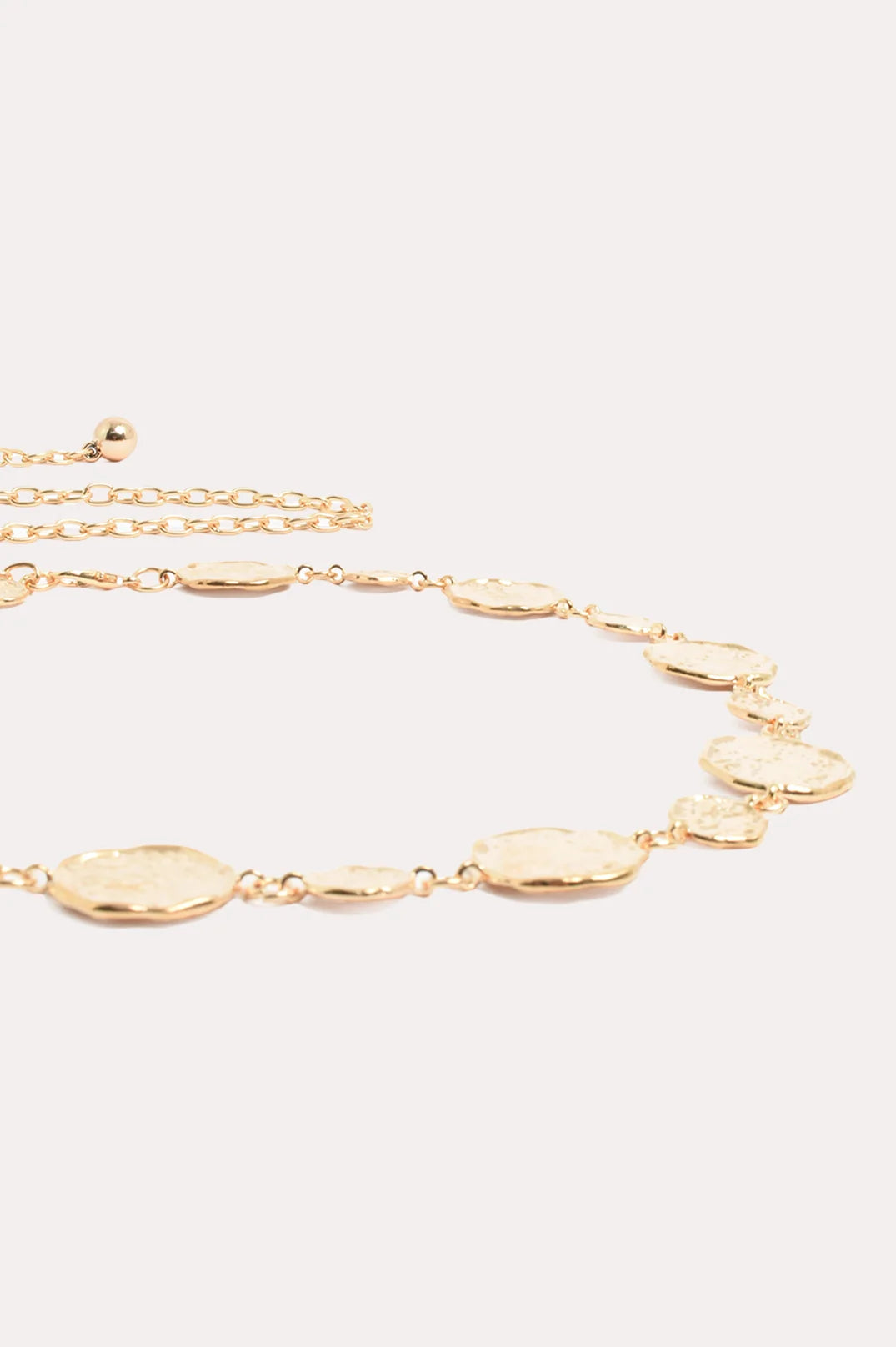 Textured Metal Disc Chain Belt - Gold
