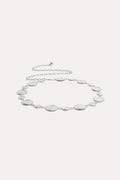 Textured Metal Disc Chain Belt - Silver