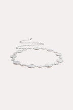 Textured Metal Disc Chain Belt - Silver