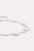 Textured Metal Disc Chain Belt - Silver