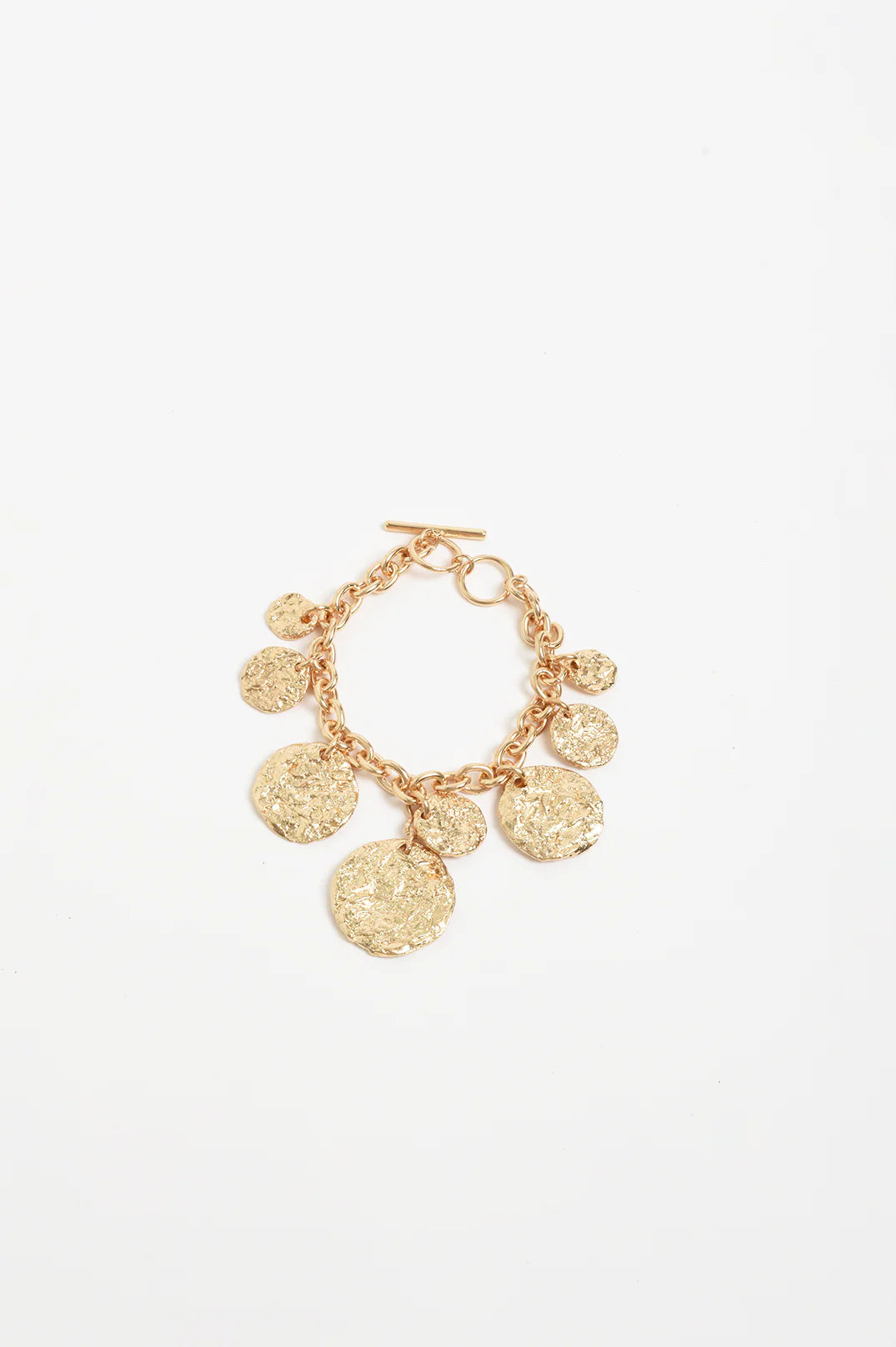 Molten Metal Disc Bracelet - GOLD