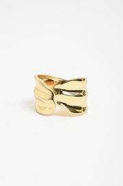Hinged Metal Statement Wave Bangle