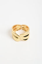 Hinged Metal Statement Wave Bangle