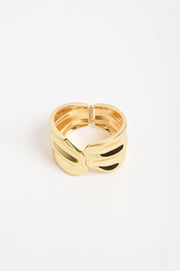 Hinged Metal Statement Wave Bangle