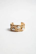 Faux Pearl Metal Statement Cuff