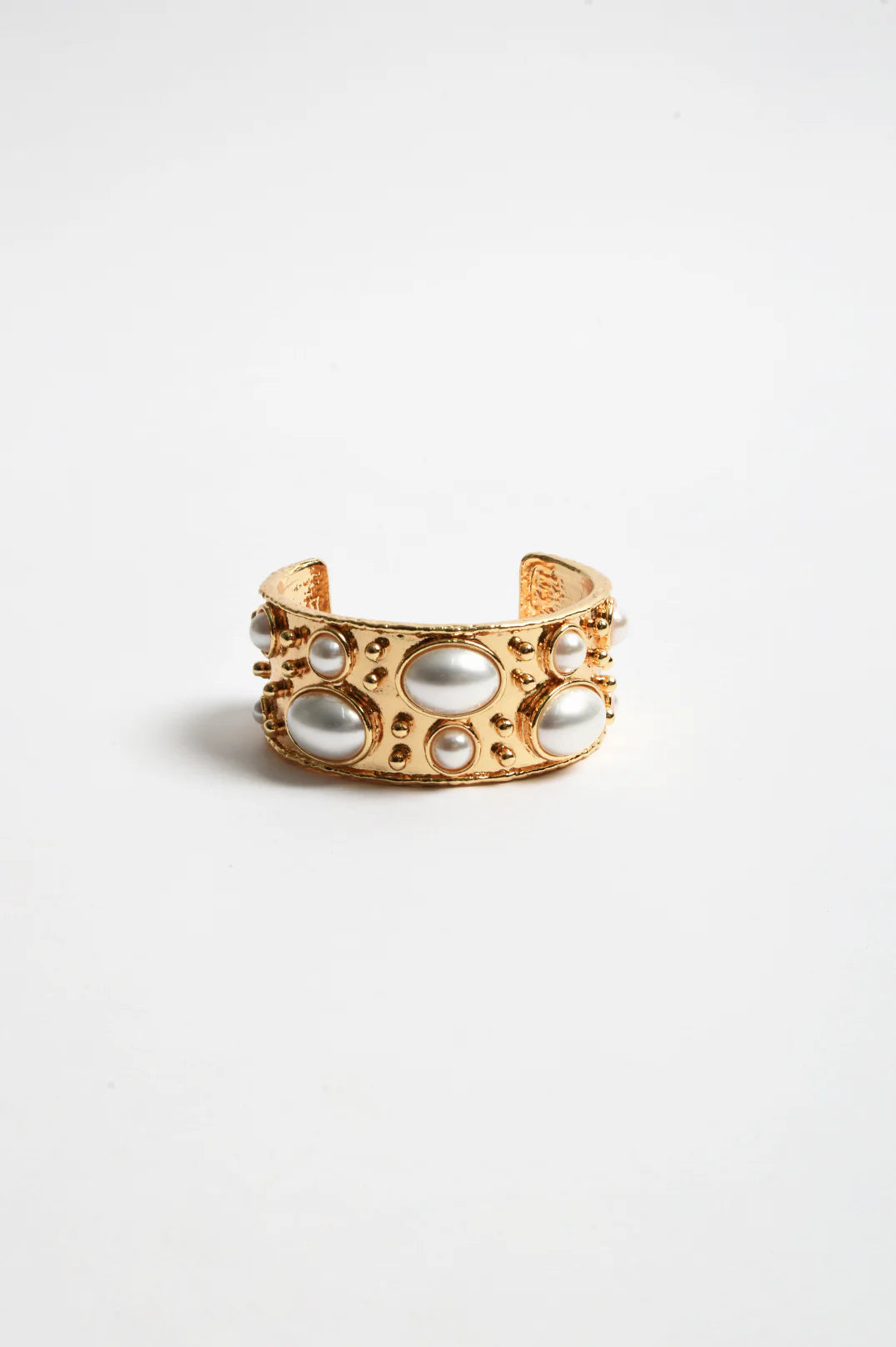 Faux Pearl Metal Statement Cuff