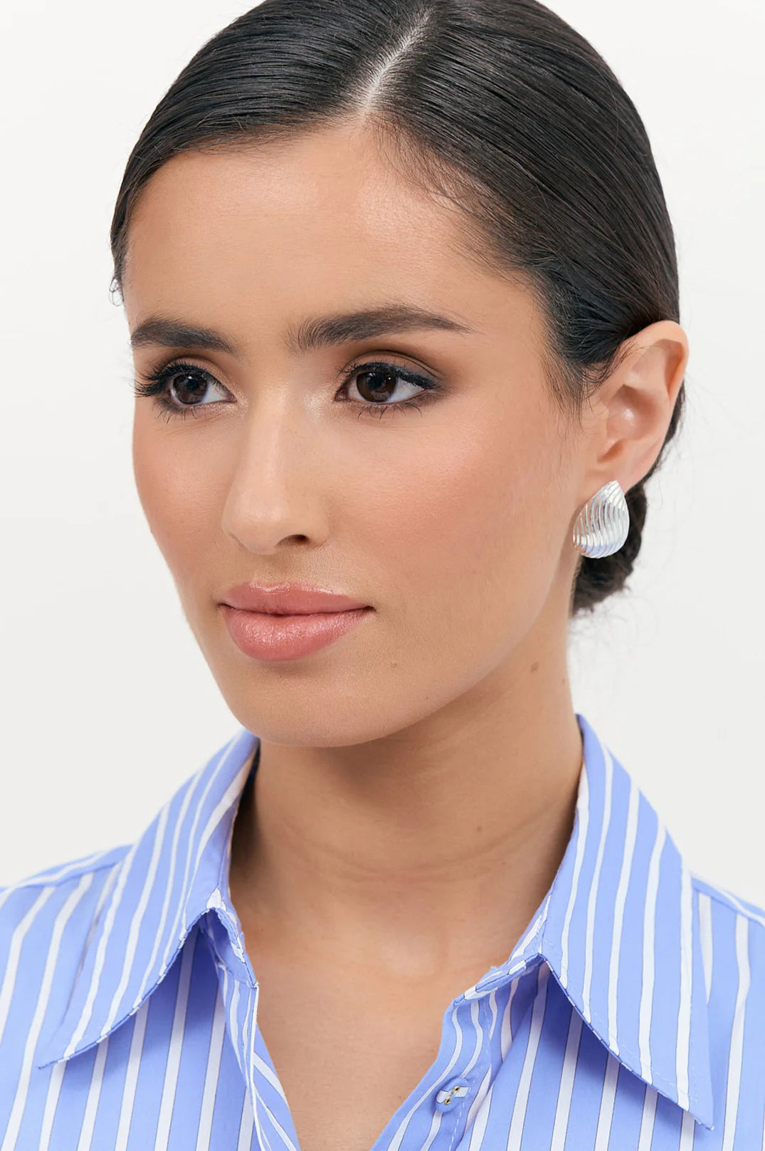 Lined Treardrop Metal Earrings - Gold or Silver