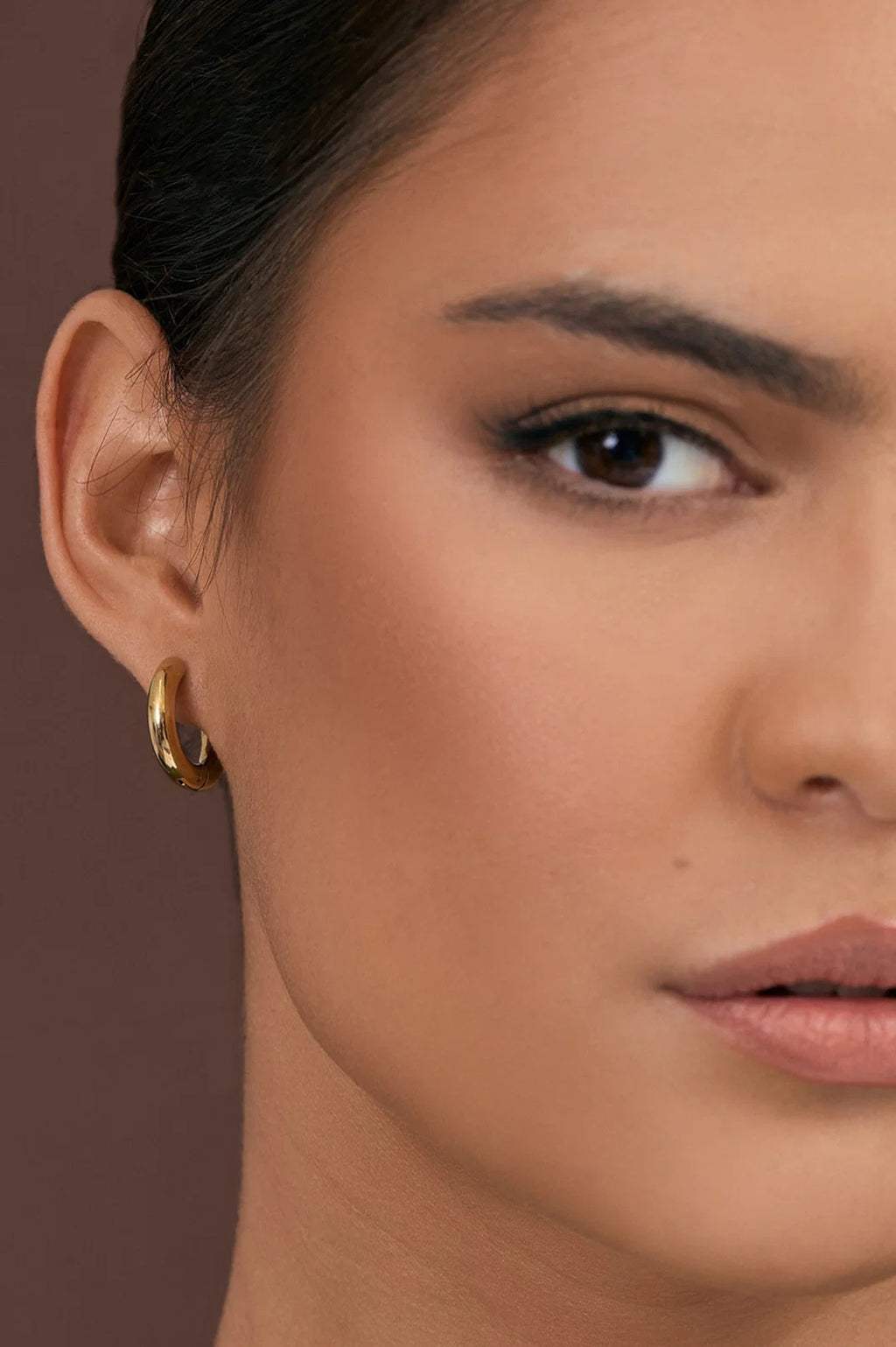 Mini Metal Hoop Earrings - Gold