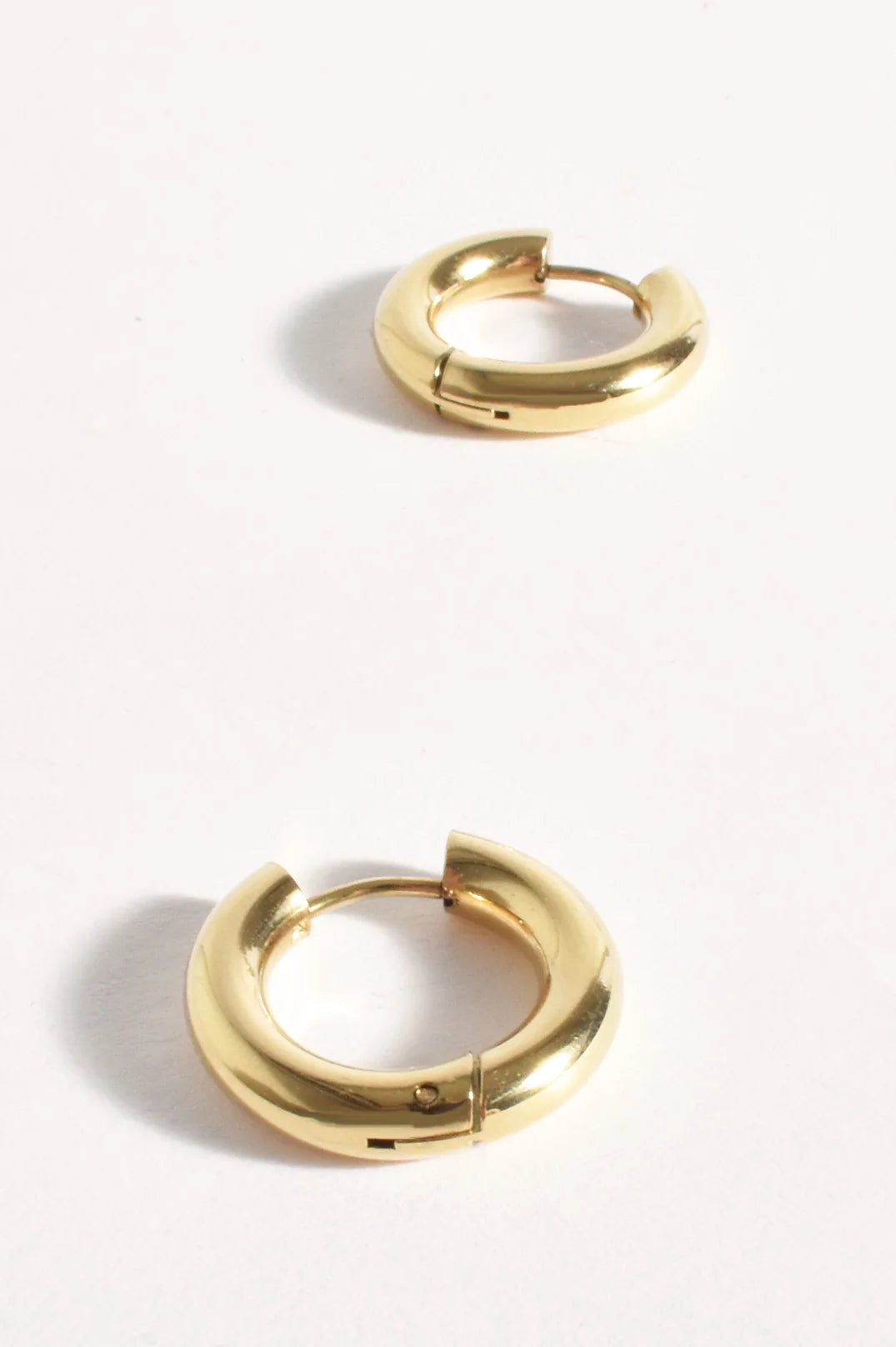 Mini Metal Hoop Earrings - Gold