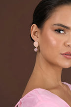 Stone Glass Mid Drop Earrings