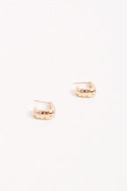Diamente Set Curved Front Earrings - GOLD or SILVER