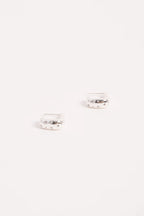 Diamente Set Curved Front Earrings - GOLD or SILVER