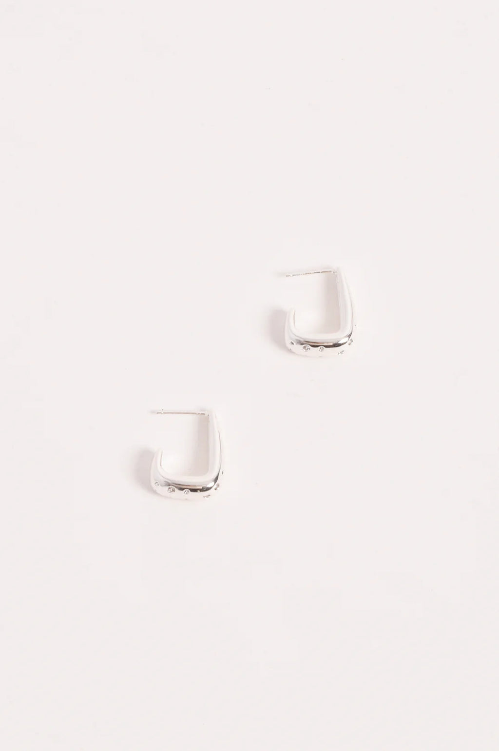 Diamente Set Curved Front Earrings - GOLD or SILVER