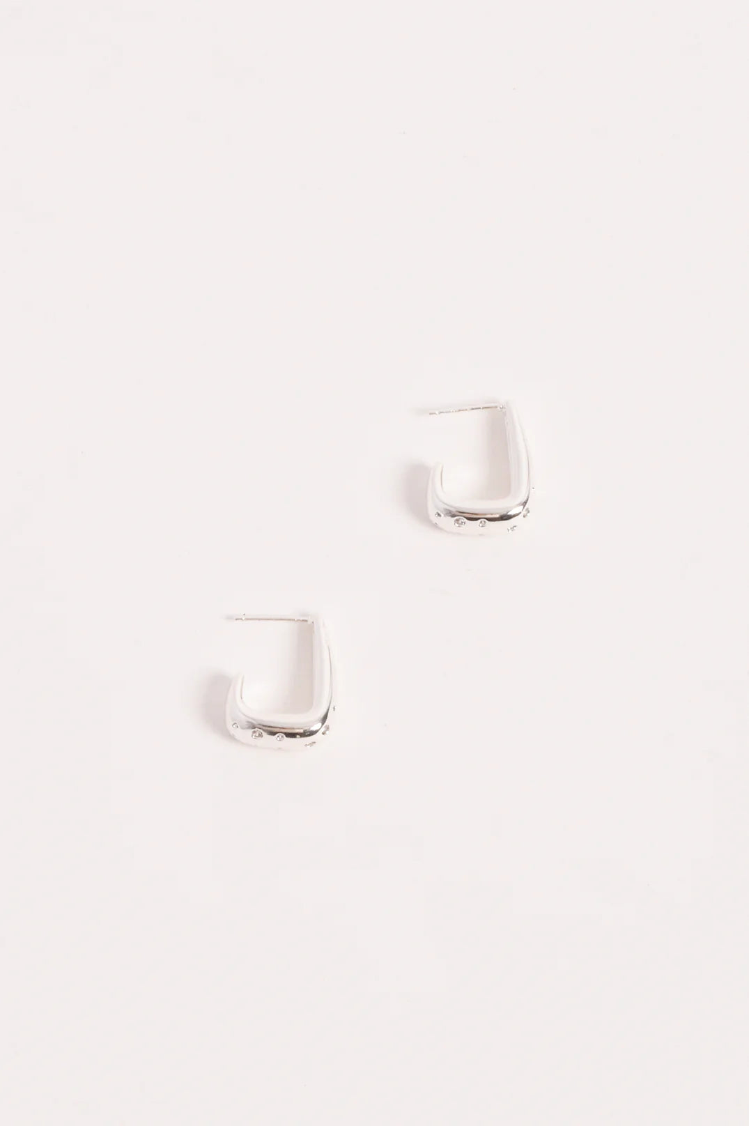 Diamente Set Curved Front Earrings - GOLD or SILVER