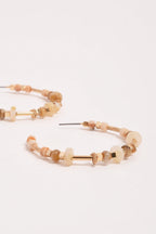 Fine Mixed Materials Hoops - Natural/Gold