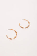 Fine Mixed Materials Hoops - Natural/Gold