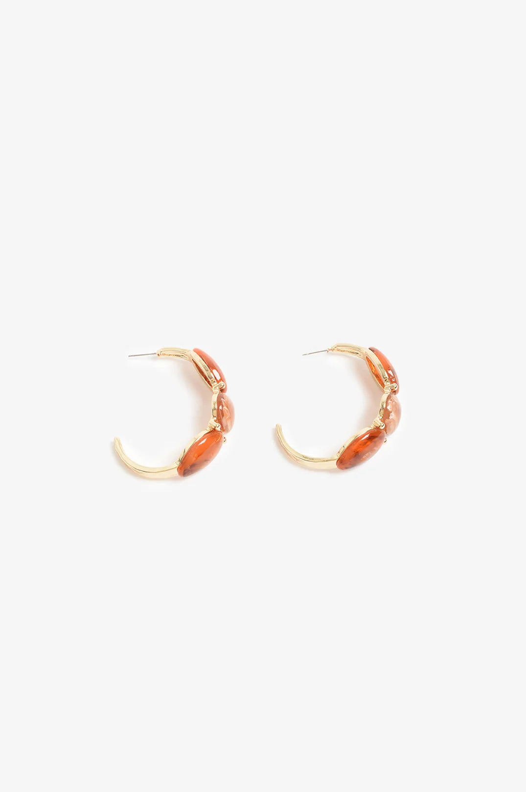 Resin Trio Event Hoops - Terracotta/Gold