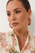 Resin Trio Event Hoops - Terracotta/Gold