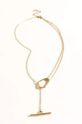 Fine Metal Toggle Necklace - Gold