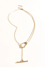 Fine Metal Toggle Necklace - Gold