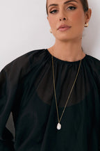 Fine Long Chain Baroque Necklace - Gold