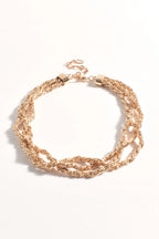 Plaited Interest Chain Short Necklace - SILVER