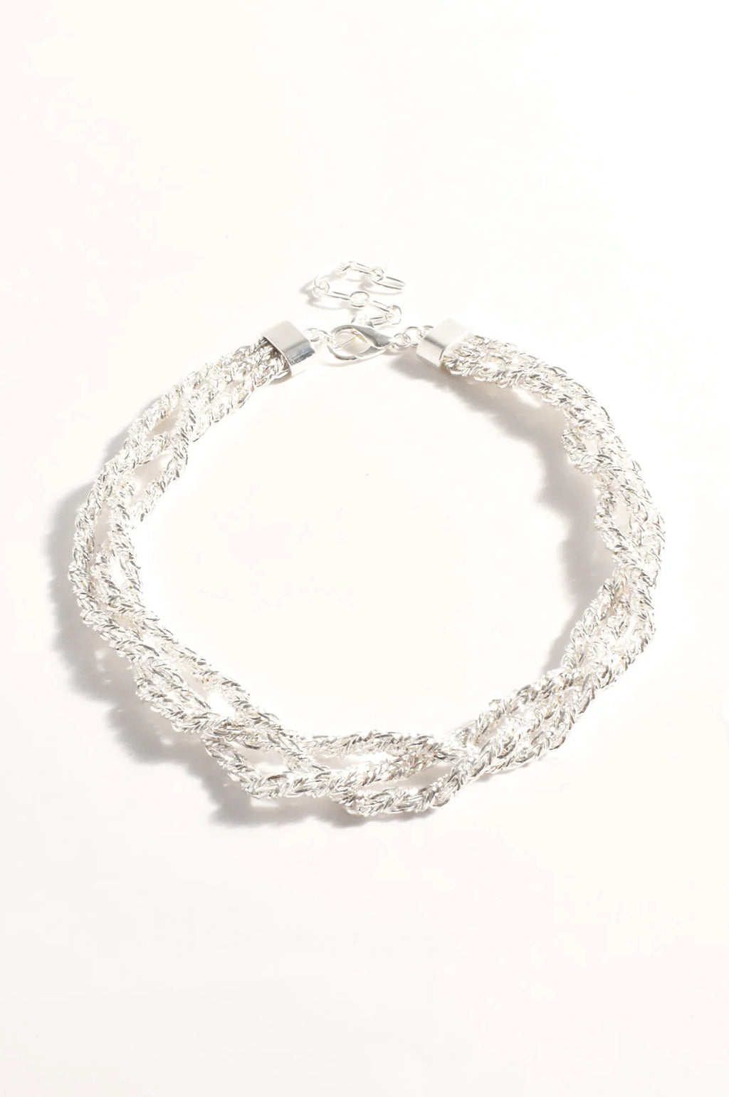 Plaited Interest Chain Short Necklace - SILVER