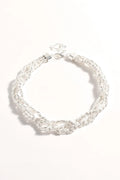 Plaited Interest Chain Short Necklace - SILVER