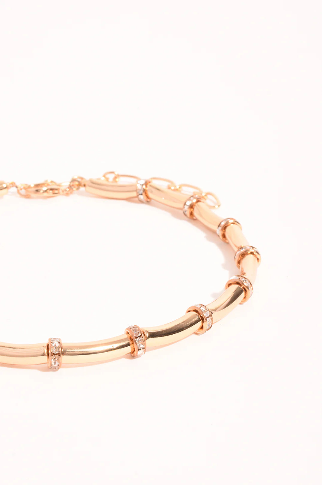 Diamante Wheel Collar Necklace - Gold