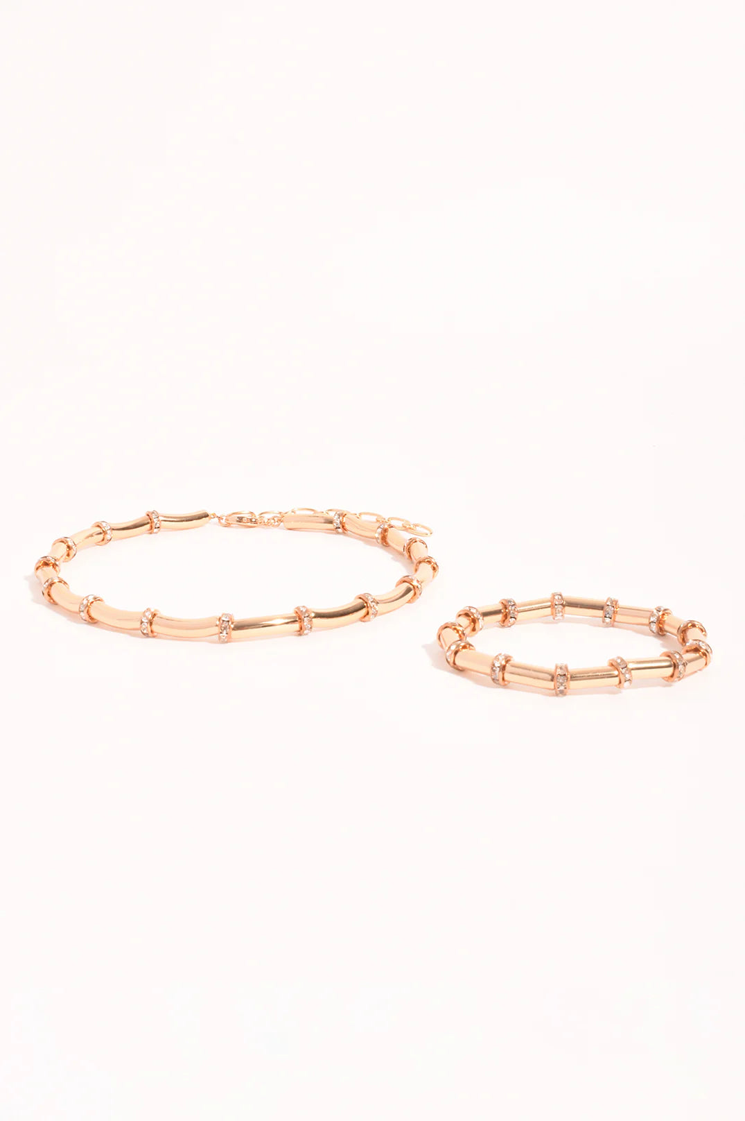 Diamante Wheel Collar Necklace - Gold
