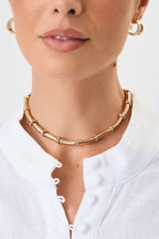 Diamante Wheel Collar Necklace - Gold