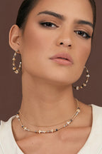 Fine layered Stone Chain Necklace  (2 colours available)