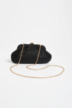 Weave Gathered Clutch - Black
