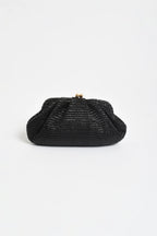 Weave Gathered Clutch - Black