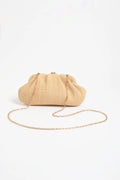 Weave Gathered Clutch - Natural