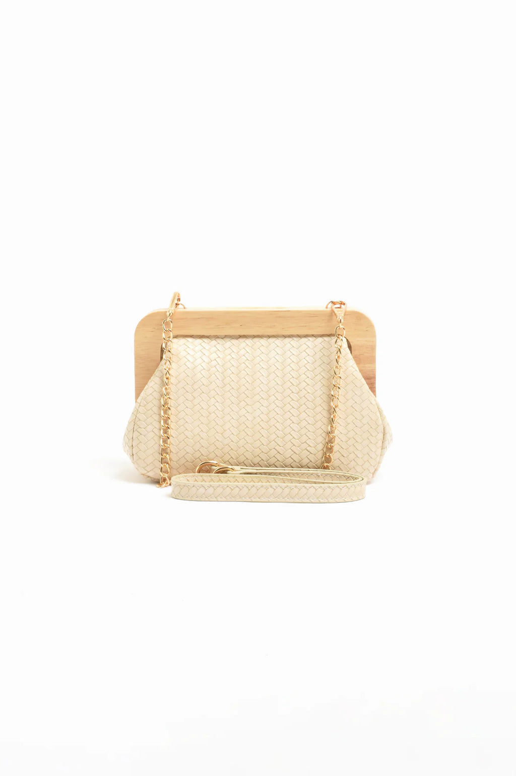 Kimmi Timber Frame Weave Clutch