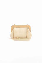 Kimmi Timber Frame Weave Clutch