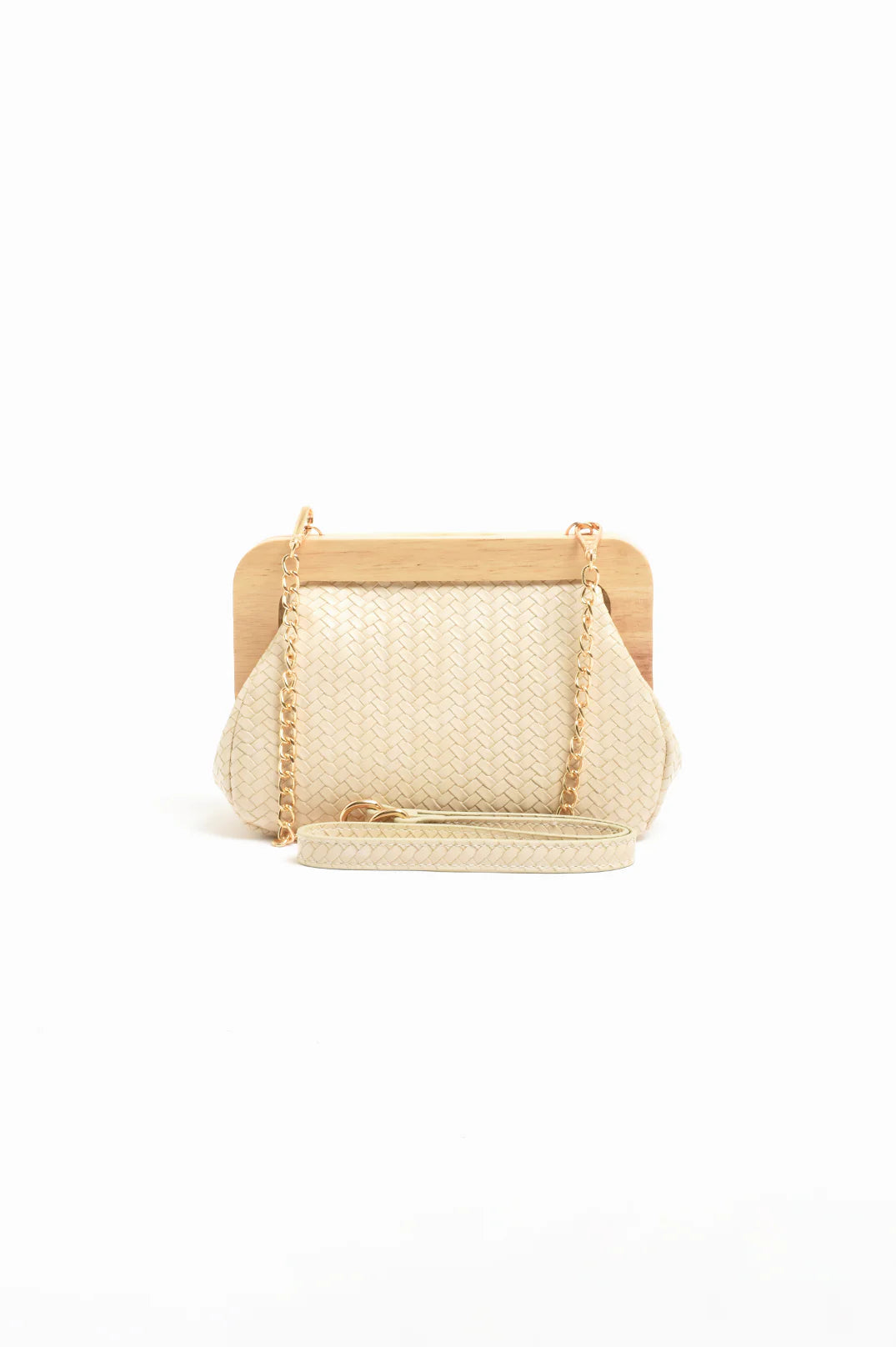 Kimmi Timber Frame Weave Clutch