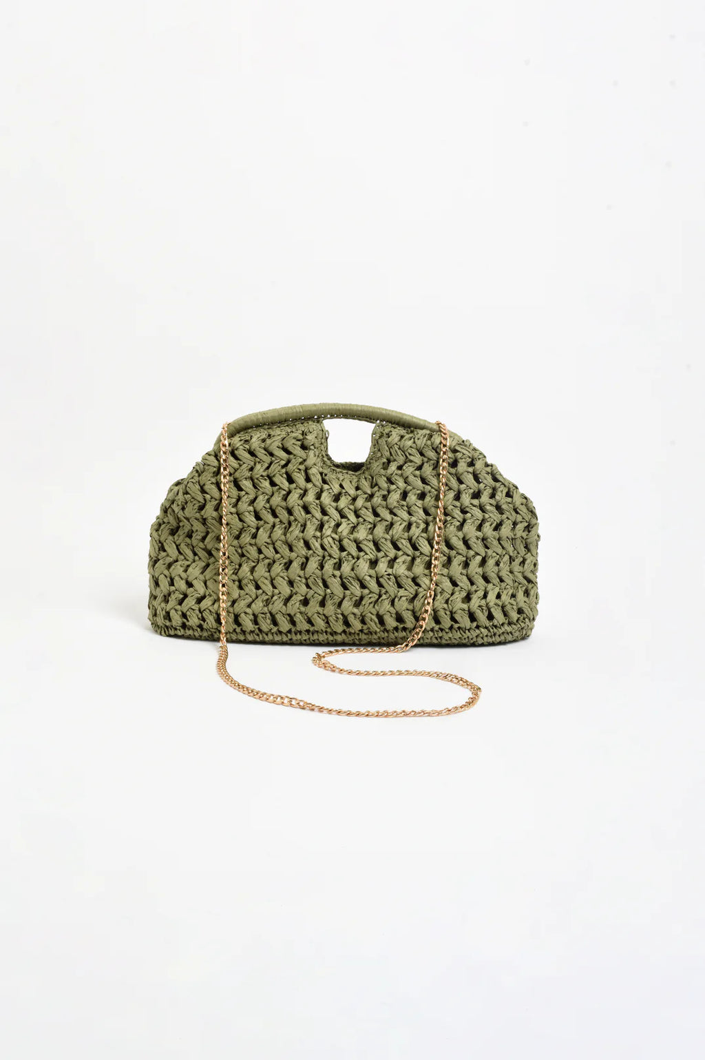 Open Handle Paper Weave Clutch