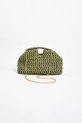 Open Handle Paper Weave Clutch