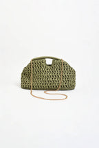 Open Handle Paper Weave Clutch
