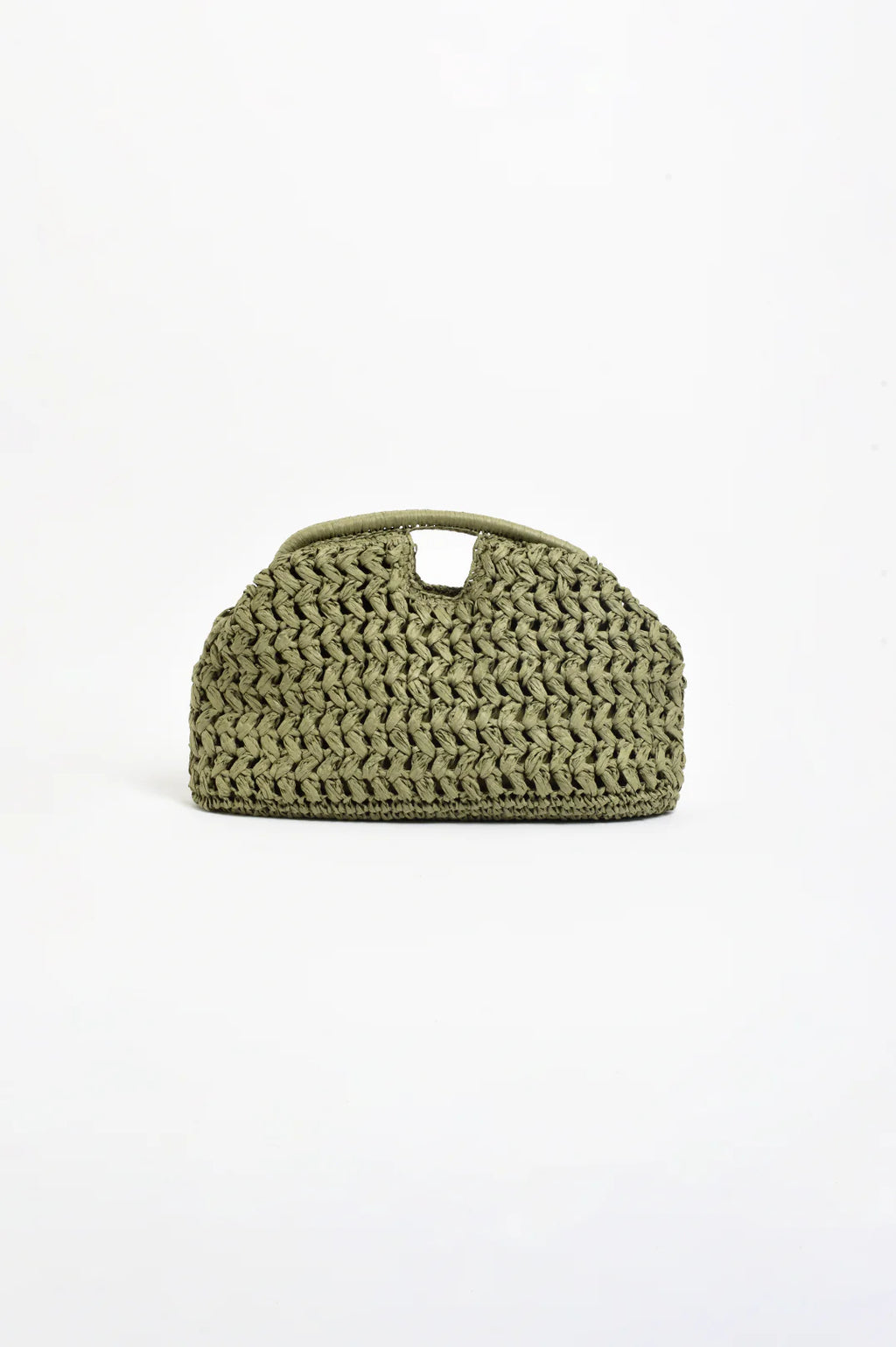 Open Handle Paper Weave Clutch