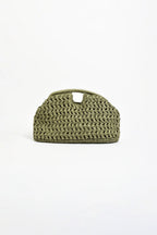 Open Handle Paper Weave Clutch