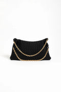Arrow Weave Shoulder Bag (Black)